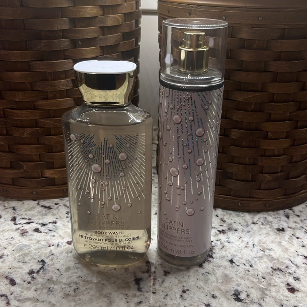 Bundle of Bath and body Works satin slippers